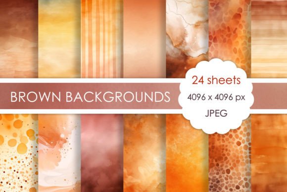 Abstract Brown Watercolor Backgrounds: Earthy Digital Textures