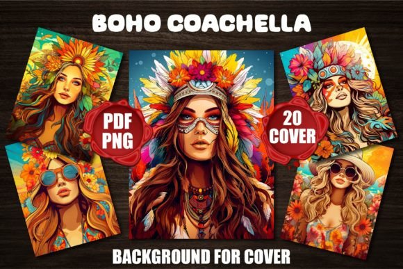 Boho Coachella Backgrounds: Elevate Your Coloring Book Covers