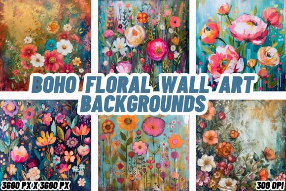 Boho Floral Wall Art Backgrounds: Your Design Toolkit