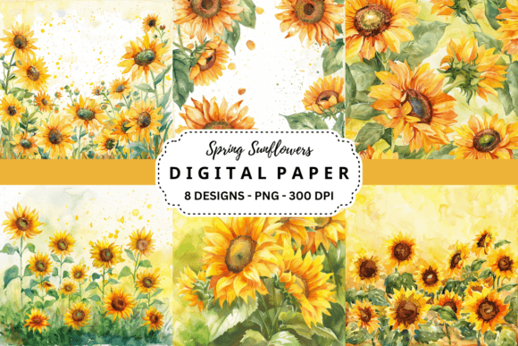 Bring Sunshine to Your Designs with Spring Sunflowers Backgrounds