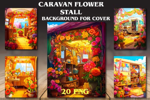 Caravan Flower Stall Backgrounds: A Design Asset for Relaxation