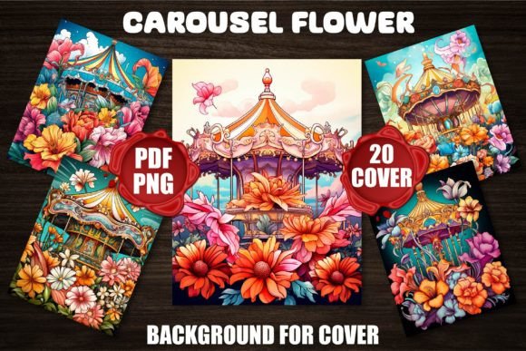 Carousel Flower Backgrounds: Captivating Designs for KDP Covers