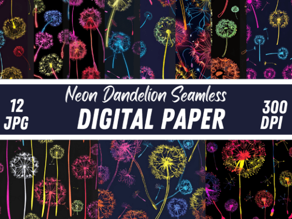 Disco Neon Dandelion Bright Backgrounds: A Vibrant Digital Toolkit