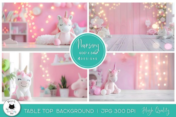 Enchanting Unicorn Nursery Table Top Backgrounds for Creatives