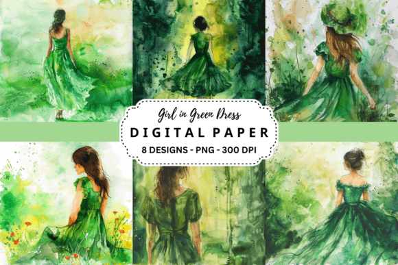 Girl in Green Dress Backgrounds: Elevate Your Digital Designs