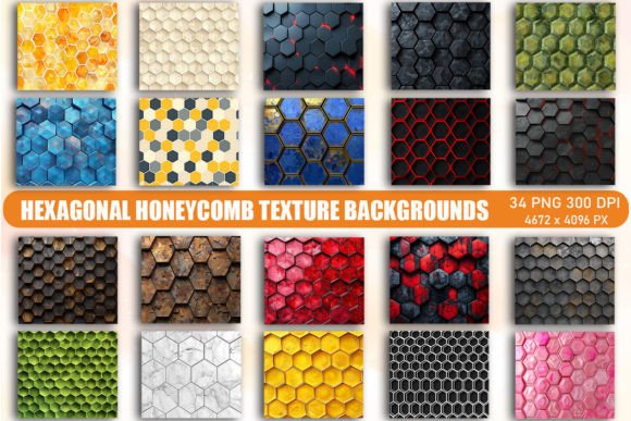 Hexagonal Honeycomb Texture Backgrounds for Modern Design