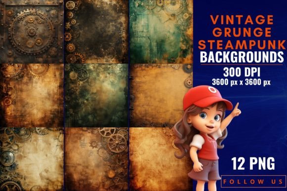 Industrial Charm: Using Vintage Grunge Steampunk Backgrounds