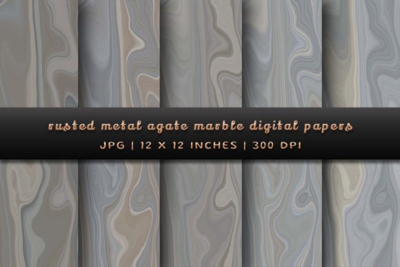 Industrial Elegance: Rusted Metal Agate Marble Backgrounds