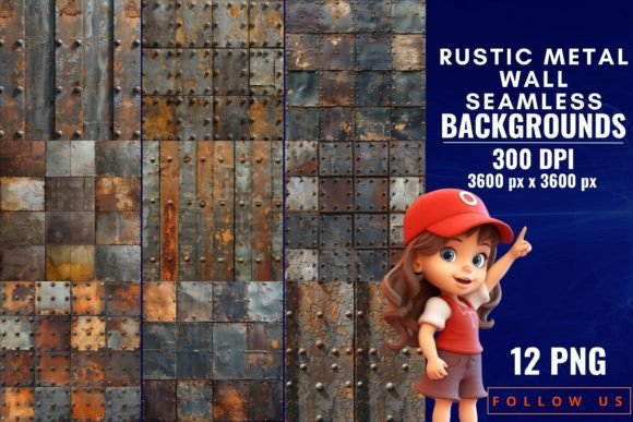 Industrial Grit Meets Digital Polish: Rustic Metal Wall Seamless Backgrounds
