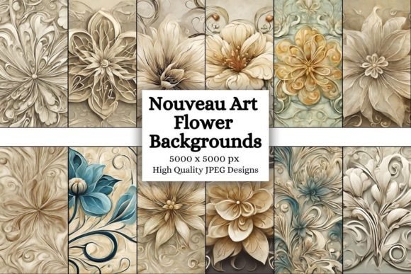 Nouveau Art Flower Backgrounds: Elevate Your Visual Projects
