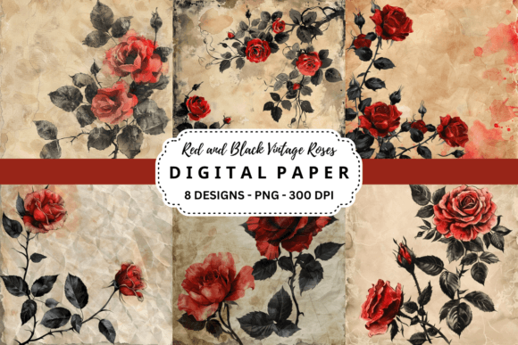 Red and Black Vintage Roses Backgrounds: A Designer's Guide