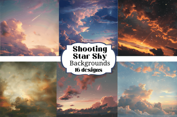 Shooting Star Ethereal Sky Backgrounds for Creative Projects