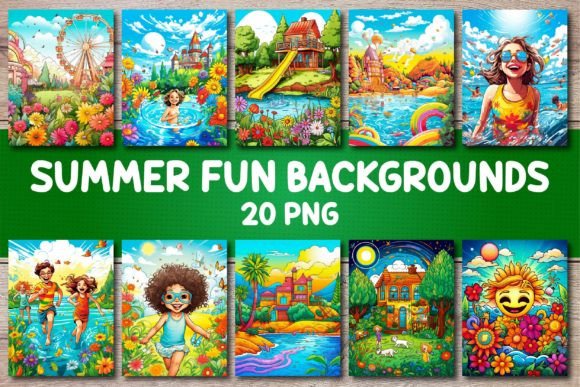 Summer Fun Backgrounds: Vibrant Covers for Your Projects