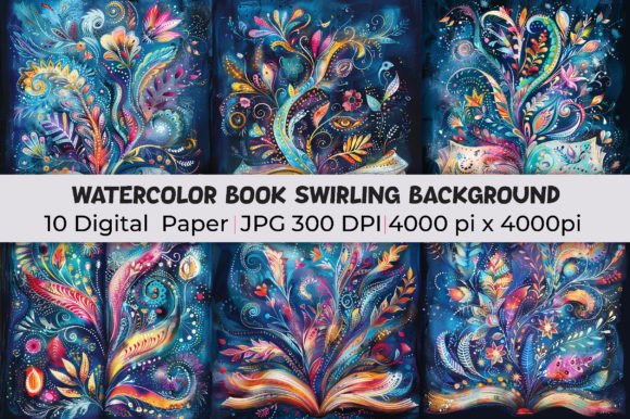 Transform Your Designs with Watercolor Book Swirling Backgrounds