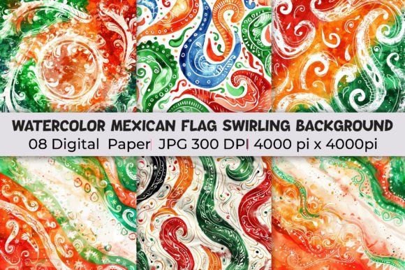 Unleash Vibrant Energy with Mexican Flag Swirling Backgrounds